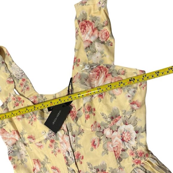 Vanessa Mooney Floral The Elisabeth Bustier Romper Butter Yellow Rose L NEW - Picture 13 of 16